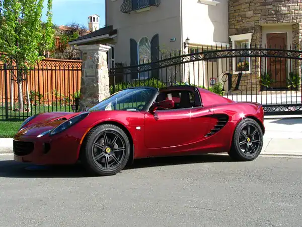 2007 Lotus Elise in Canyon Red Pearl. Ex-track car - in for Paint Correction. Mobile Car Detailing in Hiddenbrooke by Apollo Auto Spa.