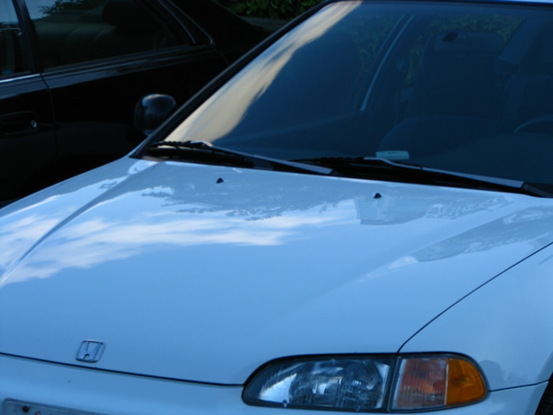 1994 Honda Civic in White. After paint correction